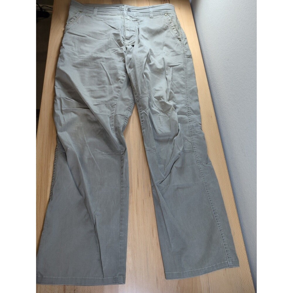 Kuhl Slacker Pants Mens 36x32 Gray Vintage Patina Dye Articulated Knee Chino